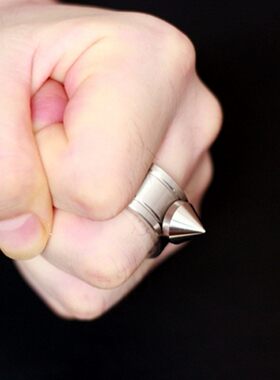 女子防狼神器戒刃单指四指指环暗器男打架武器防身戒指隐形刀用品