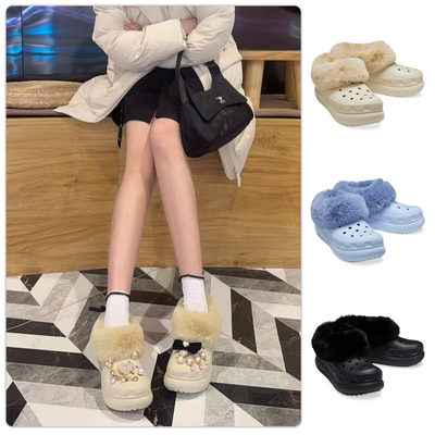 洞洞鞋CROCS/卡骆驰棉鞋加绒保暖