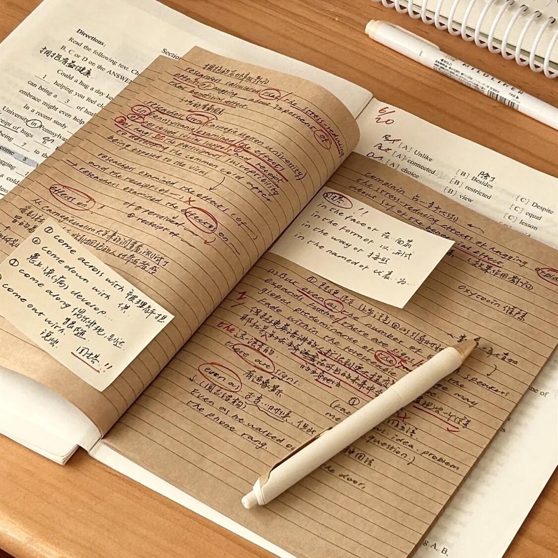 复古纯色横线笔记本牛皮纸日记本