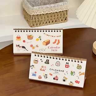 新款2026古川限定小动物派对台历创意迷你桌面摆件日历日程计划本