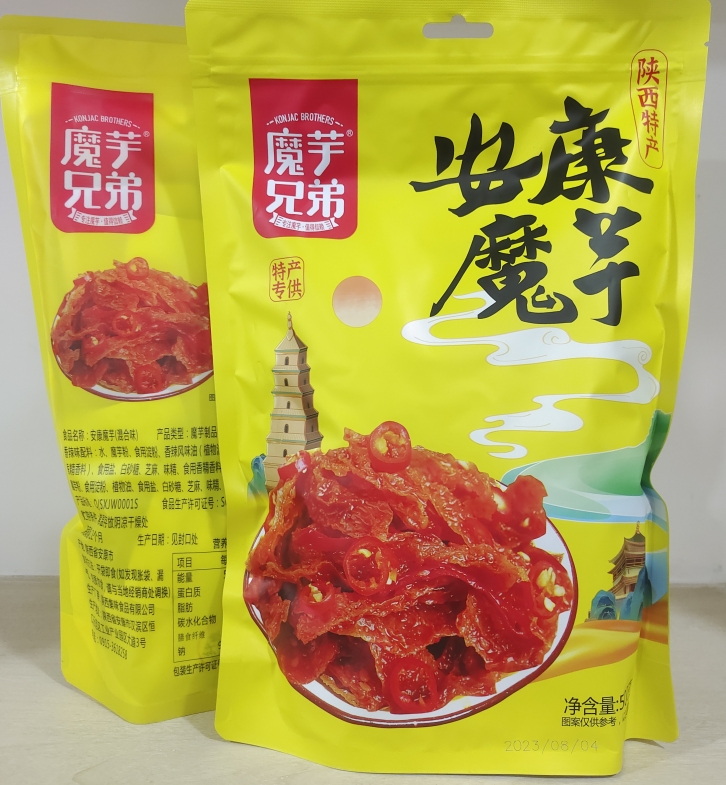 陕南特产安康魔芋麻辣魔芋爽素毛肚开袋即食雪蘑芋小零食魔芋干