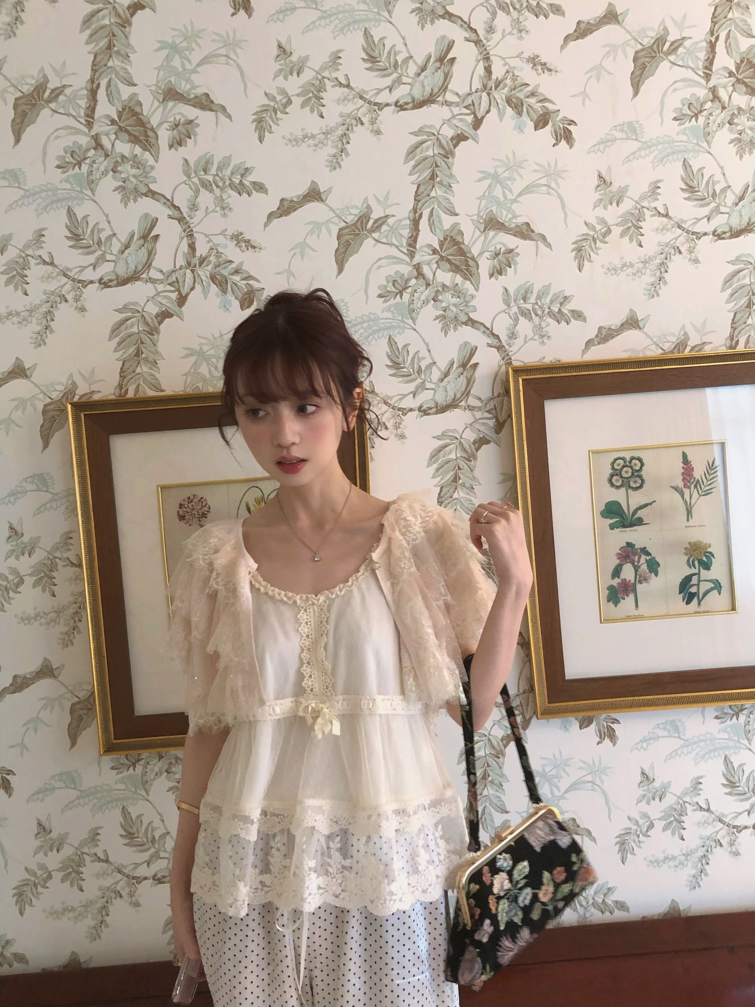 甜玫瑰rosecandy·princess·复古蕾丝拼接披肩套装