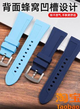 适配卡西欧GA-2200运动防水硅A胶表带ga2000橙色黑色树脂手表带男