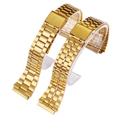 复古小方块表带适配卡西欧A159W-N1A158WAA168系X列不锈钢表带