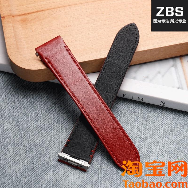 适配卡地亚桑托斯山度m士新款快拆男女牛皮手表带WSSA0010真皮表