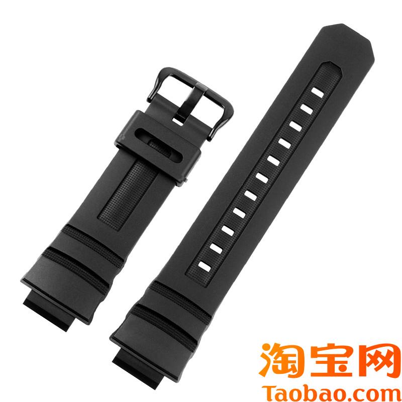 适用卡西欧防水表带AW-591/590/5230AWHG-M100/101UI硅胶凸口表链