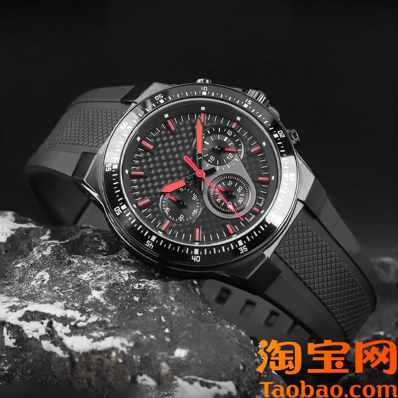 TKN橡胶手表带适配卡西欧EDIFICE系列EF-552NPB-1A2专用凸口表带