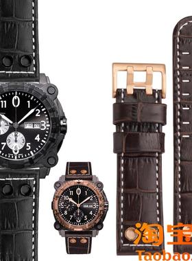 真皮手表带适配汉米尔顿卡其H786963B93H78626583牛皮表链24mm男