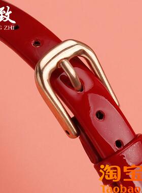 通用小号女士纤细小尺寸真皮手表带超薄牛皮腕带68T1014mm表链