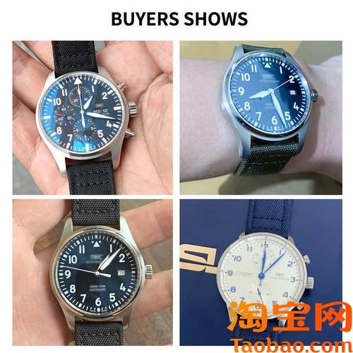 适配IWC万国柏涛菲诺飞行员葡萄牙尼龙帆布牛皮手表带202.122mm