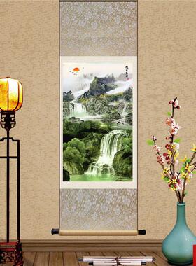 日东升山水画手绘真迹水墨国画客厅背景墙办公室A靠山装饰壁挂画