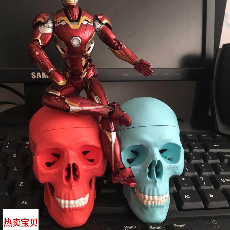 漫威英雄灭霸响指之后迷你彩色小C头骨美术素描CG手办收藏骷髅