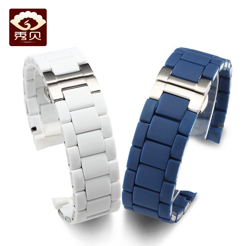 表带 适配Emporio Armani 阿玛尼DAR5859 宝珀五十寻蓝色表带23mm