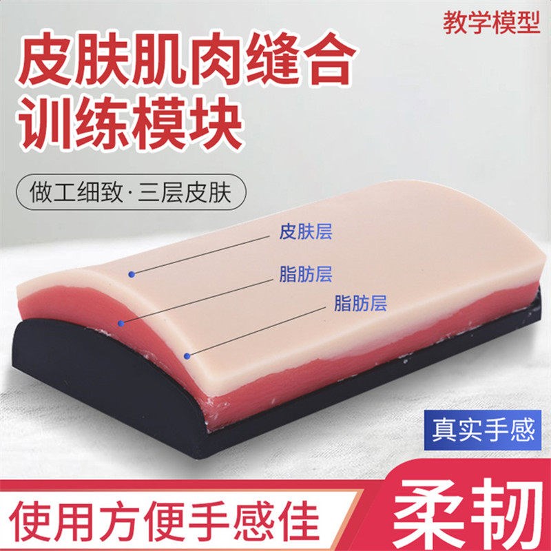 仿真皮肤缝e合模块外科手术肌肉切开缝合技能练习医学缝合训练美