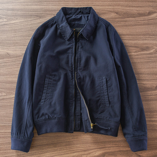 美式复古棒球服秋冬款纯棉水洗做旧翻领夹克外套男士休闲宽松上衣