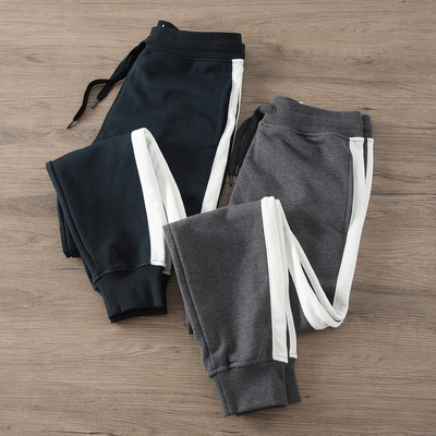 春秋撞色慢跑运动裤小脚休闲卫裤