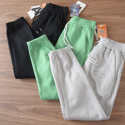 6448秋冬新款男士加绒加厚保暖休闲裤卫裤束脚松紧运动裤长裤子男