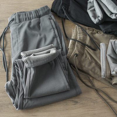 秋冬加绒加厚休闲裤弹力保暖长裤