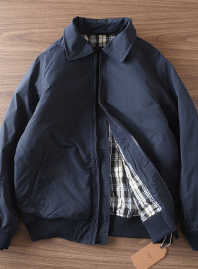 333#美式休闲冬季加厚保暖夹棉防风夹克外套男简约过冬棉服棉衣男