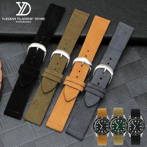 适配豪利时磨砂真皮手表带nomos诺莫斯天美时天王DW表链V男1820mm