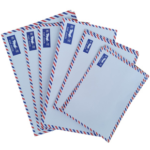 航空西式信封彩色蓝红四边后开口加厚140克纸国际邮寄集邮首日封