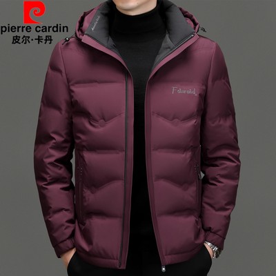 皮尔卡丹男装高档男士轻薄羽绒服加厚高端鹅绒服短款保暖冬装外套
