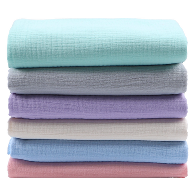 全棉宝宝衣服床品双层纱布料