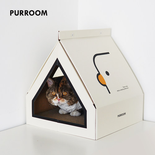 purroom帐篷盒猫抓板半封闭立式