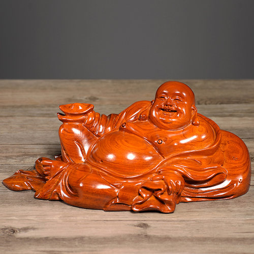 精雕细刻弥勒佛花梨木中式