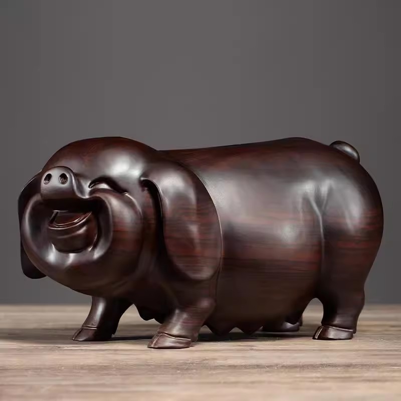 寓意可爱十二生肖红木家居装饰