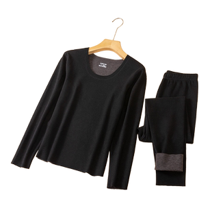 加厚加绒保暖内衣男士套装德绒发热防寒羊毛蚕丝打底秋衣秋裤冬季