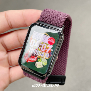 UIOO适用小米手环9Pro表带回环磁吸扣编织红米watch6 5表带时尚