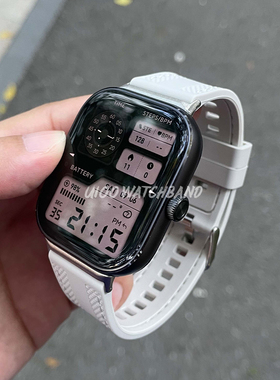 UIOO适用红米watch6/5/4表带缝线运动硅胶小米手环9pro/8pro表带