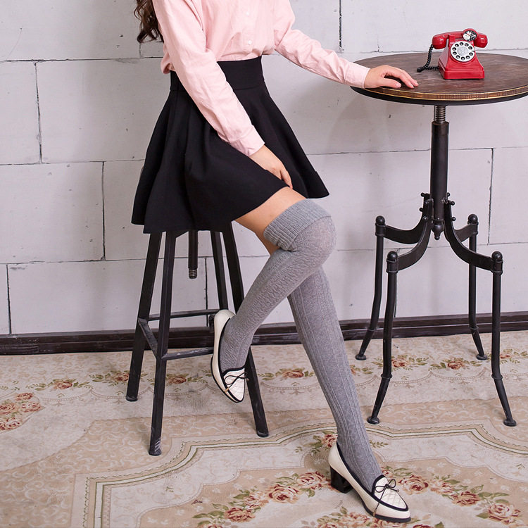 纯色过膝袜女秋冬长筒袜竖纹日系保暖显瘦过膝大腿袜高筒纯色翻边,女士内衣/男士内衣/家居服,连裤袜/打底袜,淘宝优惠券,粉丝福利购,淘宝优惠卷