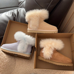 长毛靴冬季女士羊皮毛一体雪地靴蒂茨库特靴懒人毛毛鞋加绒保暖鞋
