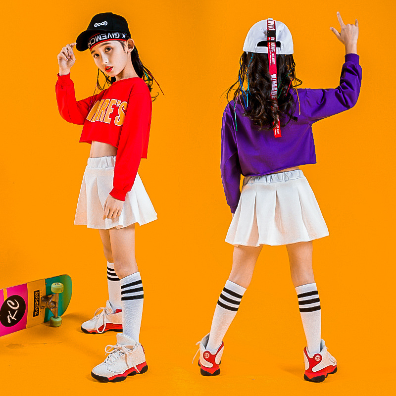 元旦儿童啦啦操演出服装街舞女童爵士舞运动会学生拉拉队表演服潮