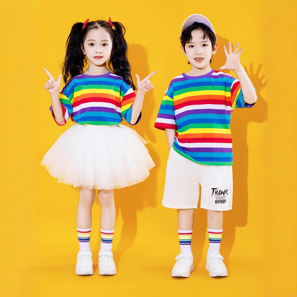 六一儿童啦啦队演出服洋气男女童啦啦操运动会团体表演服爵士潮服