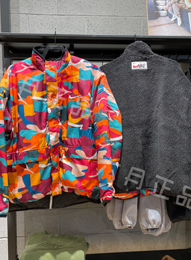 NIKE耐克男子双面穿加厚外套男运动休闲羊羔绒立领夹克FD4057-010