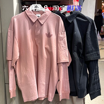 阿迪达斯三叶草男子渐变长袖T恤