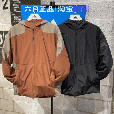 阿迪达斯男户外防风加绒外套上衣
