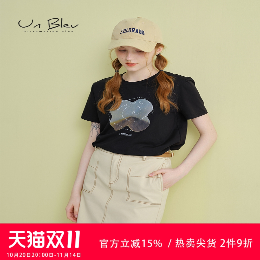 UnBleu短袖女t恤夏正肩时尚休闲
