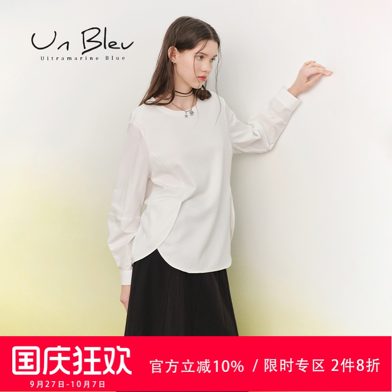 UnBleu长袖t恤女卫衣新中式女装