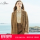 原创设计女装 unbleu格子西装 女春秋新款 英伦风复古小众格纹外套女