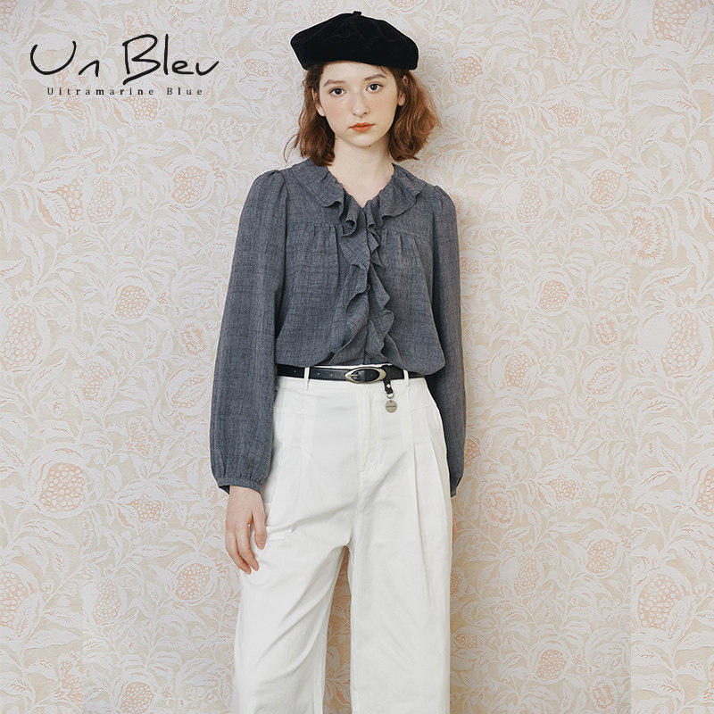 UnBleu衬衫女小个子春秋季女装2026新款高级时尚法式独特精致上衣