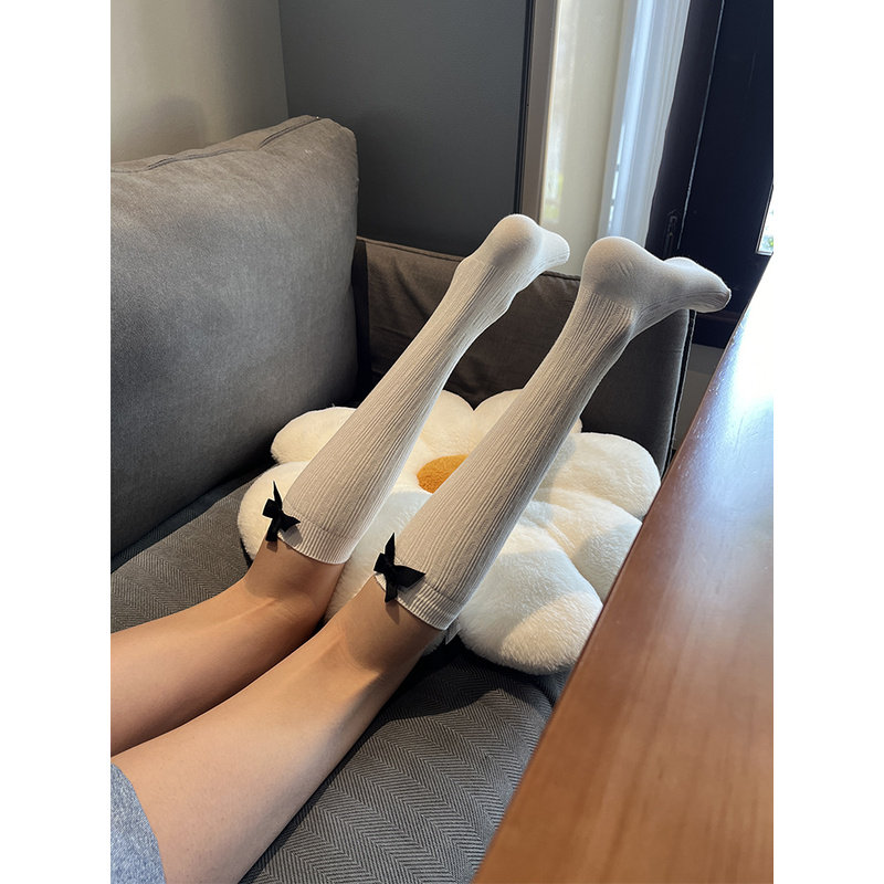 黑白个性蝴蝶结jk风芭蕾风潮袜