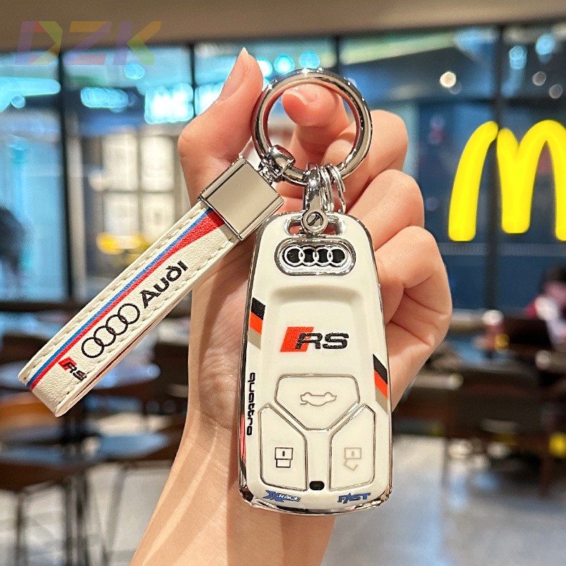 适用奥迪钥匙套赛道元素23款A4L/A6L/Q5L/Q7/A3/A8全包保护壳包a3