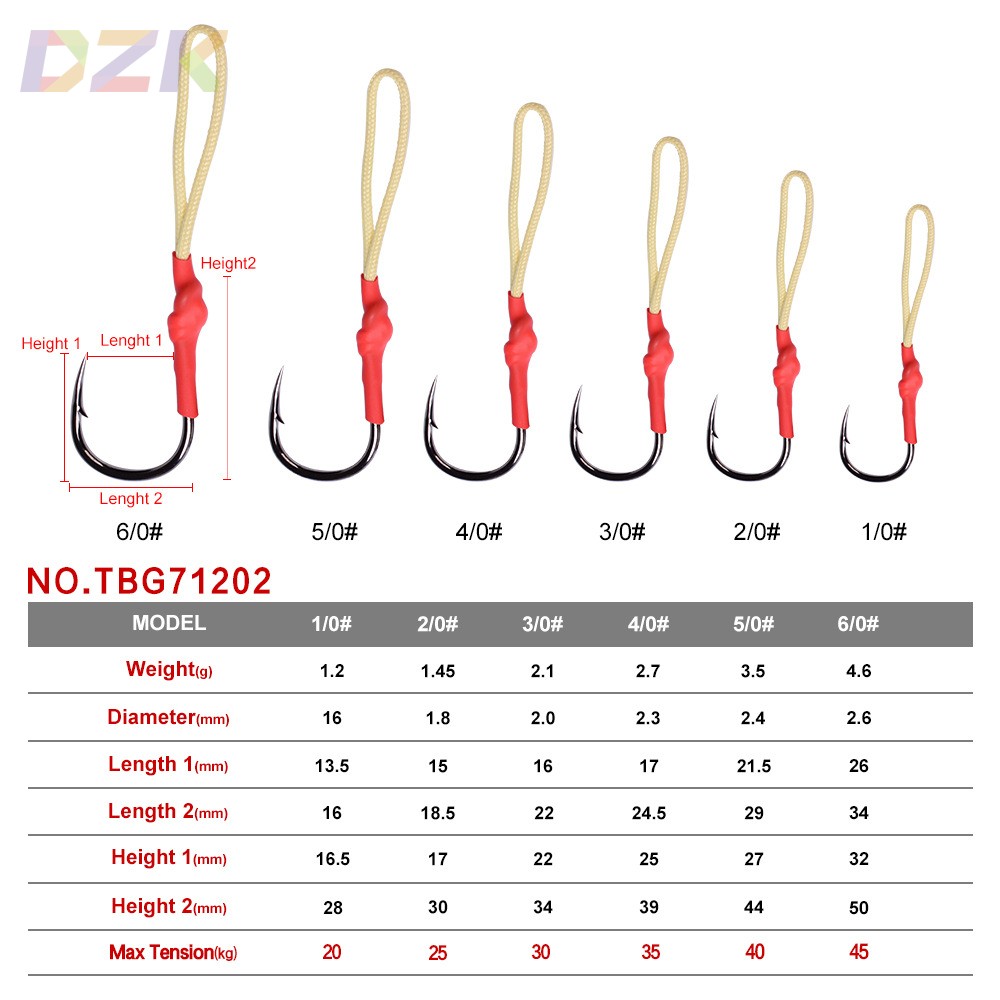PRO BEROS新款 铁板钩 单钩用于铅鱼 海钓钩5个/包TBG71202a5