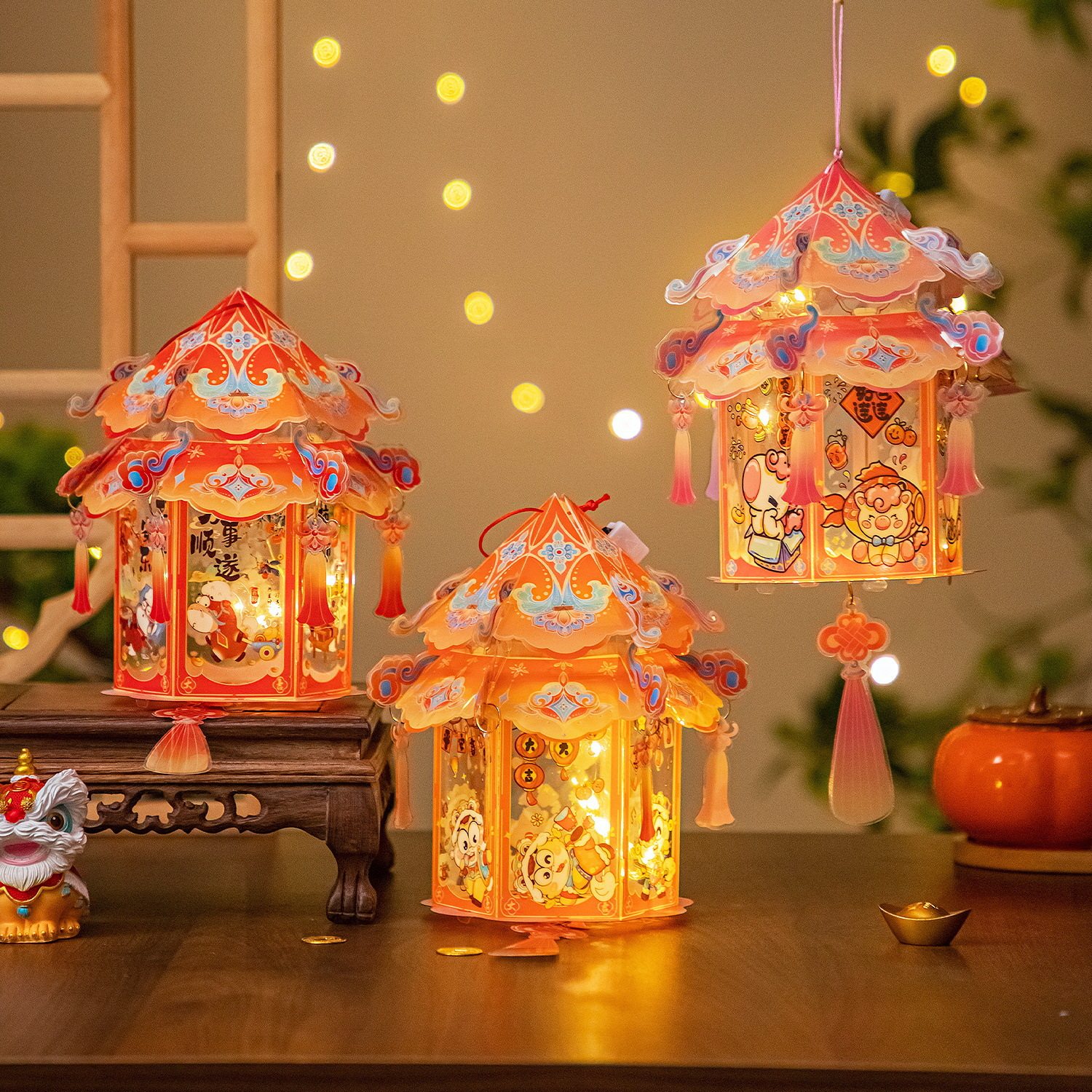 2026新年宫灯马年春节场景布置儿童卡通手提灯diy材料包新年装饰,节庆用品/礼品,灯笼,淘宝优惠券,粉丝福利购,淘宝优惠卷