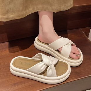 凉拖鞋 松糕厚底夏女2025新款 法式 女外穿时尚 女士爆款 配裙子沙滩鞋