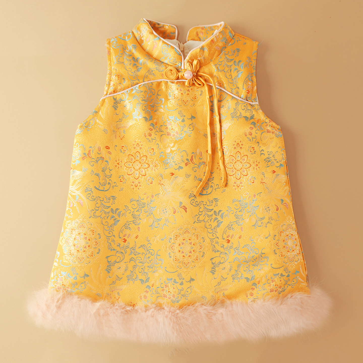 女童旗袍裙秋冬唐装拜年服礼服